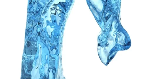 Side view of light blue water flowing in circular motion - on white (FULL HD) Stock Footage 72032831