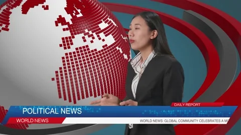 Side View Of Live News Studio With Asian... | Stock Video | Pond5