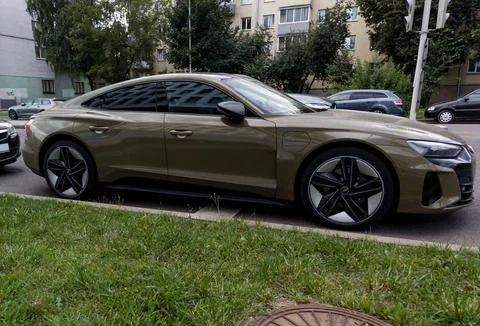 Side view luxury Audi e-tron Stock Photos