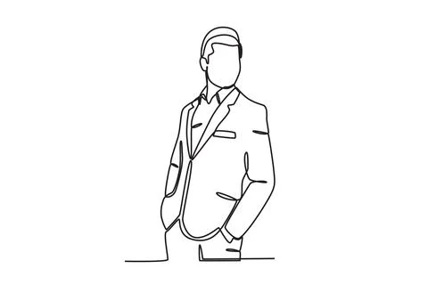 Side view of a man dressed in formal attire Stock Illustration