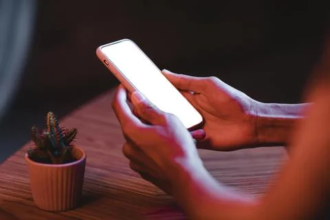 Side view man holding smartphone Stock Photos