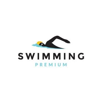 Side view man swimming logo symbol icon vector graphic design illustration .. Stock Illustration