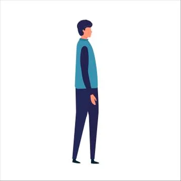 Side View of a Man Walking Forward. Vector illustration. man while walking. V Stock Illustration