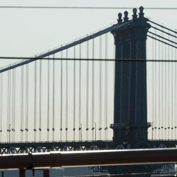 Side view of the Manhattan Bridge Stock Photos