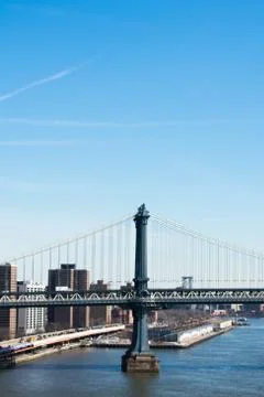 A side view of The Manhattan Bridge Stock Photos