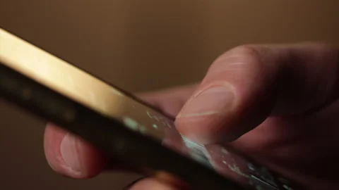 Side view of a man's hand scrolling. Doom scrolling concept Video stock 234662722