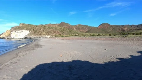 Side view of Media Luna beach Stock Footage 271639072