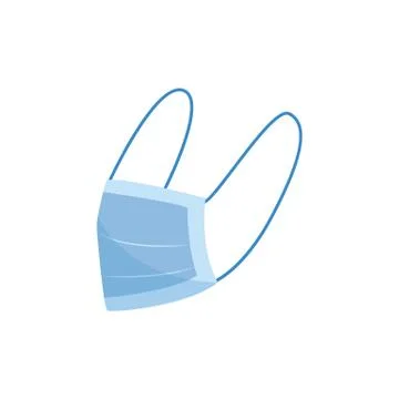Side view of medical textile protective mask cartoon style Stock Illustration