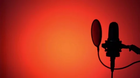 Side view medium close-up shot of cute little girl silhouette getting ready to Stock Footage 75198687