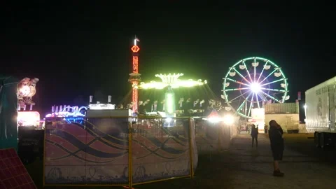 Side view of the midway Stock Footage 164698888