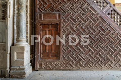 Side view of Minbar (Platform) of the Mosque of Sultan Qalawun, Cairo, Egypt Stock Photos