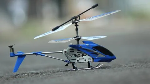 Side view mini Remote controlled helicopter Stock Photos