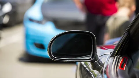 Side-View Mirror Of a Car Stock Footage 44495599