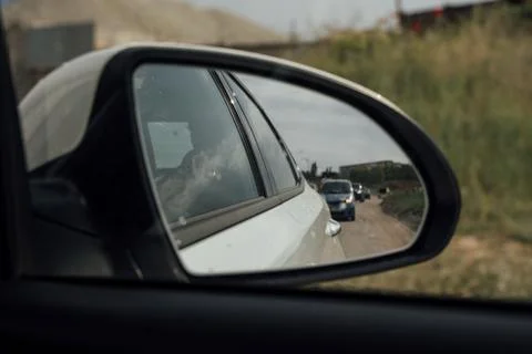 Side view mirror in the car Stock Photos