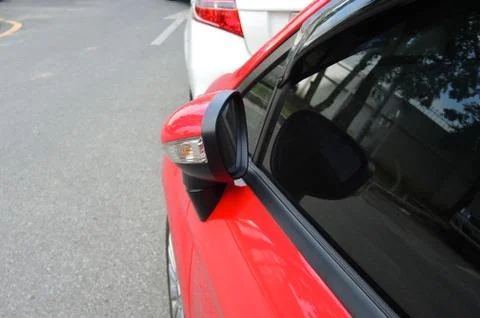 Side view mirror closed for safety Stock Photos