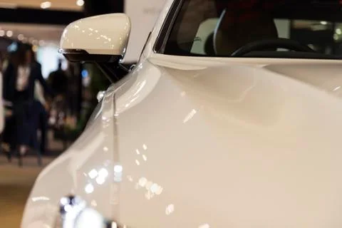 Side view mirror of the modern and elegant car Stock Photos