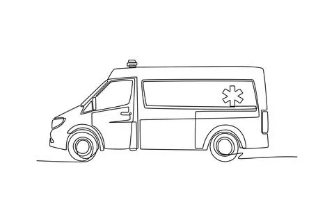 Side view of modern ambulance van with medical insignia Stock Illustration