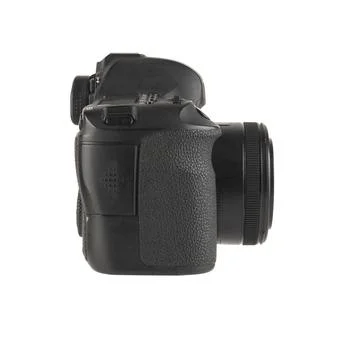 Side view of modern DSLR camera isolated on a white background Stock Photos