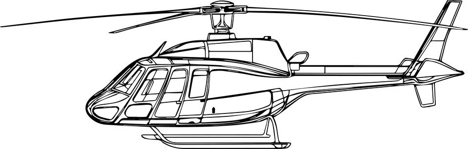Side View of a Modern Helicopter Illustrazione stock