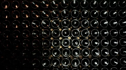 Side View Of Modern Wine Cellar Stock Footage 92308325
