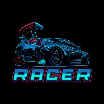 A side view of a modified race car. Stock Illustration