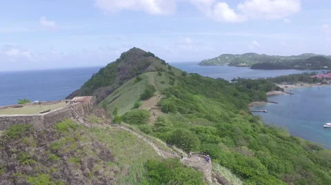 Side view of mountain hilltop - Saint Lucia Stock Footage 61860002