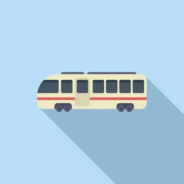 Side view move of train icon flat vector. Train wagon Stock Illustration