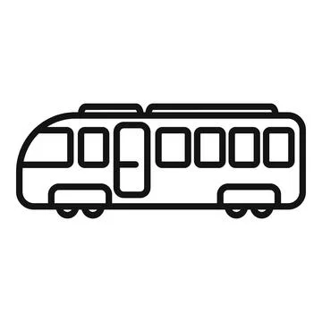 Side view move of train icon outline vector. Train wagon Illustrazione stock