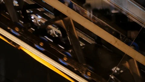 Side view of the moving escalator. 動画素材 103444357