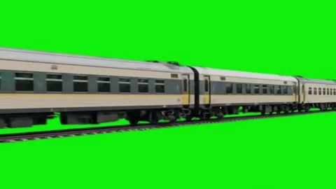 Side View Moving Train Green Screen Animation Stock Footage 336387644