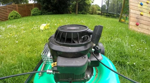 Side view of a mower. lawn mower Video stock 62708662