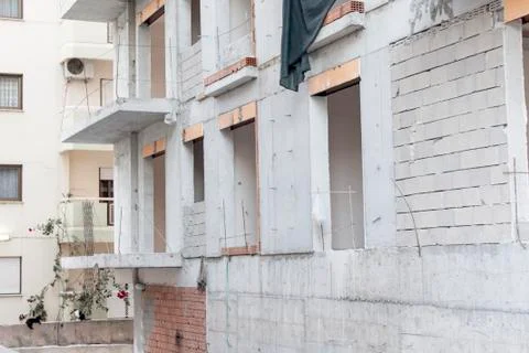 A Side View from New Constructing Building Stock Photos