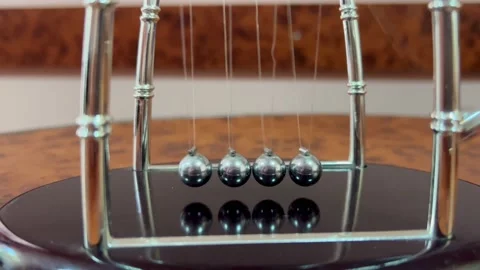 Side view of Newton's cradle Stock Footage 202609523