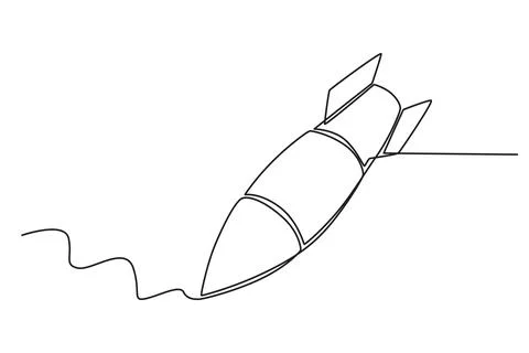 Side view of nuclear rocket Stock Illustration