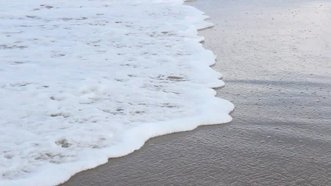 Side View Ocean Waves Close Up Creep Across Frame Stock Footage 106674090