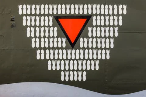 Side view of an old world war two bomber Stock Photos