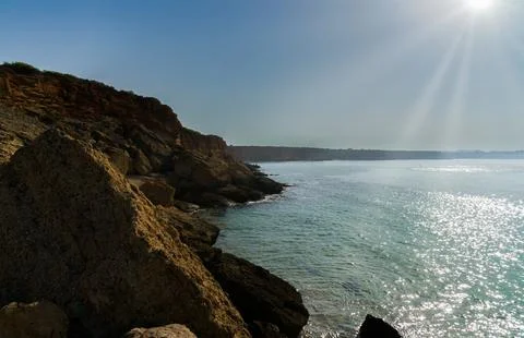 Side view of one of the beaches of Conil Stock Photos
