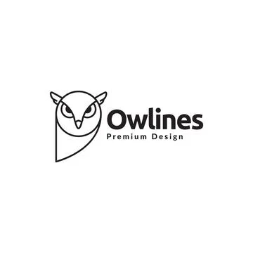 Side view owl with wings line logo design, vector graphic symbol icon illus.. Illustration