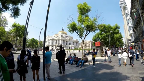 Side view of the palace of fine arts. Video stock 114016327