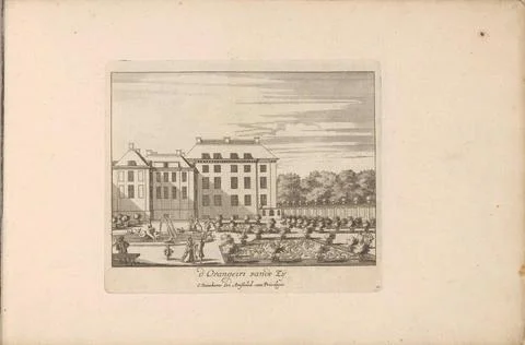 Side view of the Palace Het Loo on the side of the Orangerie; D Orangeirie... Stock Photos