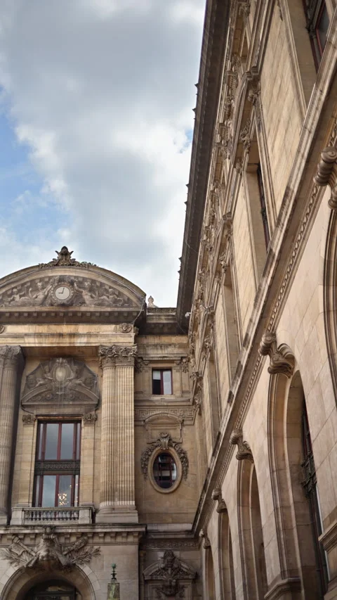 Side view of the Palais Garnier in Paris, France. Vertical Stock Footage 278797377