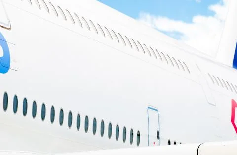 Side view of passenger plane. Stock Photos