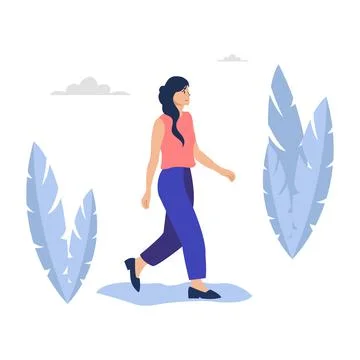 Side view of a people walking concept Stock-Illustration