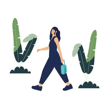 Side view of a people walking concept Ilustración de archivo