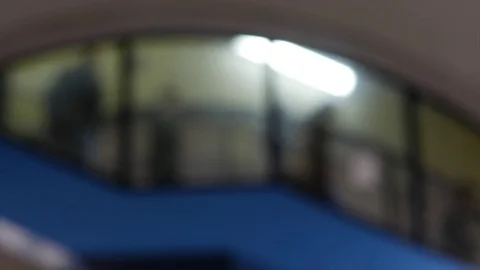 Side View of People Walking Up / Down the Stairs (Blurred / Soft Focus) Video stock 84678709