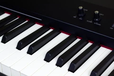 Side view of piano keys Stock Photos