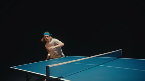 Side view of a ping pong match Stock Footage 279238899
