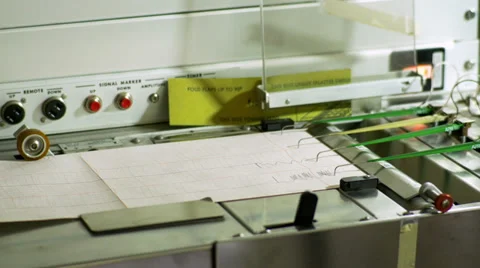 Side view of a polygraph machine in use 4k Stock Footage 37939771
