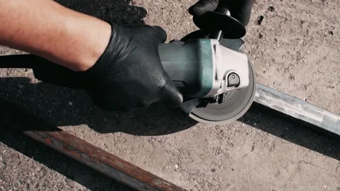 Up side view of preparing iron tube Stock Footage 139895872