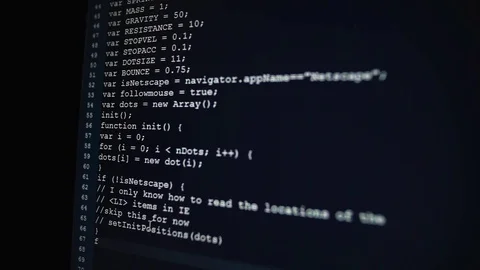 Side view of the process of programming of Internet website and stream 库存影片 72464555